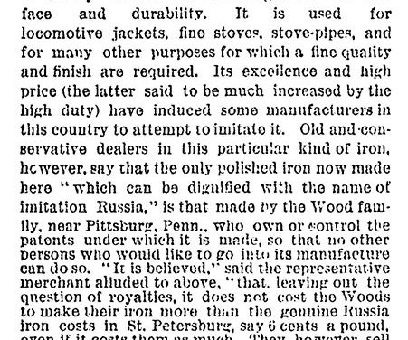 1882-12-29 Russia Iron Tariff Oppresive – NY Times Dec 29, 1882